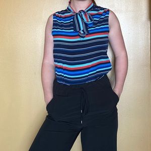 🌷 2 for $10 🌷Vintage Tommy Hilfiger Bright Striped Top with Bow- Small